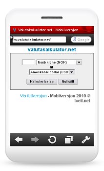 Bruk mobilversjonen av valutakalkulatoren